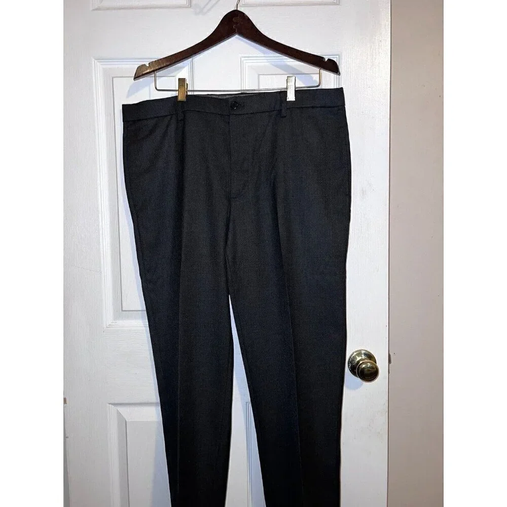 DKNY Mens Gray Stretch Elastic Waist Dress Pants Sz 36